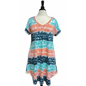Sweet Lovely Tie Dye Short Sleeve Dress Size Small